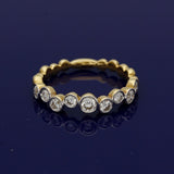 18ct Yellow Gold Diamond 0.56ct Total Bubble Half Eternity Ring
