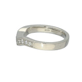 Platinum 0.24ct Diamond Pave Set Shaped Wedding Band