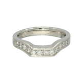 Platinum 0.24ct Diamond Pave Set Shaped Wedding Band