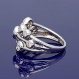 18ct White Gold 0.81ct Diamond Triple Row Bubble Ring