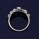 18ct White Gold 0.81ct Diamond Triple Row Bubble Ring