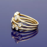 18ct Yellow Gold 0.99ct Diamond Triple Row Bubble Ring