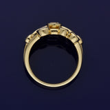 18ct Yellow Gold 0.99ct Diamond Triple Row Bubble Ring