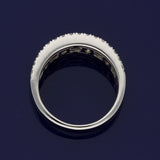 18ct White Gold 2.41ct Total Baguette & Round Brilliant Cut Diamond Triple Row Eternity Ring