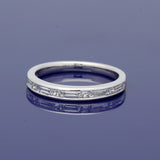 18ct White Gold 0.52ct Total Princess & Baguette Cut Diamond Half Eternity Ring
