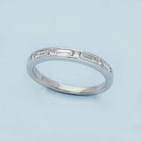 18ct White Gold 0.52ct Total Princess & Baguette Cut Diamond Half Eternity Ring