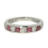 Platinum Fancy Pink Diamond & White Diamond Half Eternity Ring