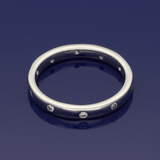 18ct White Gold 0.20ct Diamond Set 2.5mm Court Wedding Ring