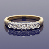 18ct Yellow Gold 0.25ct Diamond Rubover 7 Stone Ring