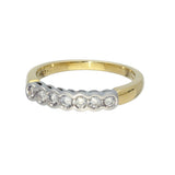18ct Yellow Gold 0.25ct Diamond Rubover 7 Stone Ring