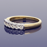 18ct Yellow Gold 0.25ct Diamond Rubover 7 Stone Ring