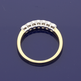 18ct Yellow Gold 0.25ct Diamond Rubover 7 Stone Ring