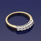 18ct Yellow Gold 0.25ct Diamond Rubover 7 Stone Ring