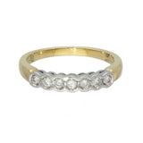 18ct Yellow Gold 0.25ct Diamond Rubover 7 Stone Ring