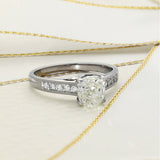 18ct White Gold Natural Yellow Diamond Solitaire with Diamond Set Shoulders