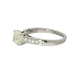 18ct White Gold Natural Yellow Diamond Solitaire with Diamond Set Shoulders