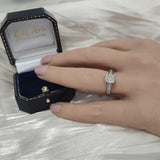 18ct White Gold Natural Yellow Diamond Solitaire with Diamond Set Shoulders