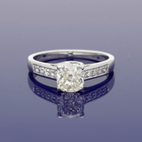 18ct White Gold Natural Yellow Diamond Solitaire with Diamond Set Shoulders