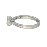 Platinum Certificated 0.53ct Emerald Cut Solitaire Ring with Diamond Shoulders