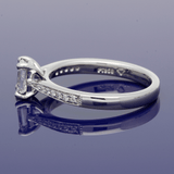 Platinum Certificated 0.53ct Emerald Cut Solitaire Ring with Diamond Shoulders