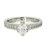 Platinum 0.70ct D SI1 Certificated Oval Cut Diamond Solitaire Ring with Princess Cut Shoulders