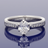Platinum 0.70ct D SI1 Certificated Oval Cut Diamond Solitaire Ring with Princess Cut Shoulders
