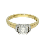 18ct Yellow Gold 0.81ct H SI2 Certificated Diamond Ring with Diamond Collet