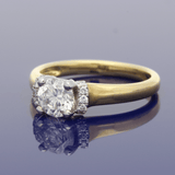 18ct Yellow Gold 0.81ct H SI2 Certificated Diamond Ring with Diamond Cuff