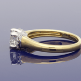 18ct Yellow Gold 0.81ct H SI2 Certificated Diamond Ring with Diamond Cuff