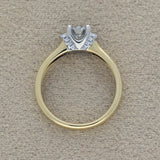 18ct Yellow Gold 0.81ct H SI2 Certificated Diamond Ring with Diamond Collet