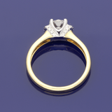 18ct Yellow Gold 0.81ct H SI2 Certificated Diamond Ring with Diamond Cuff