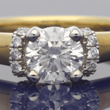 18ct Yellow Gold 0.81ct H SI2 Certificated Diamond Ring with Diamond Cuff