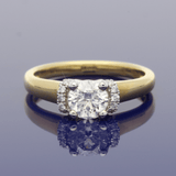 18ct Yellow Gold 0.81ct H SI2 Certificated Diamond Ring with Diamond Cuff