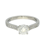 Platinum 0.81ct E SI1 Certificated Diamond Solitaire Ring with Diamond Shoulders