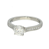 Platinum 0.81ct E SI1 Certificated Diamond Solitaire Ring with Diamond Shoulders