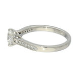 Platinum 0.81ct E SI1 Certificated Diamond Solitaire Ring with Diamond Shoulders