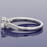 Platinum 0.81ct E SI1 Certificated Diamond Solitaire Ring with Diamond Shoulders