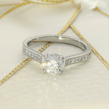 Platinum 0.81ct E SI1 Certificated Diamond Solitaire Ring with Diamond Shoulders