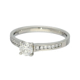Platinum 0.41ct D SI1  Diamond Solitaire Engagement Ring with Diamond Shoulders
