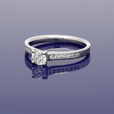 Platinum 0.41ct D SI1 Certificated Diamond Solitaire Ring with Diamond Set Shoulders