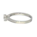 Platinum 0.41ct D SI1  Diamond Solitaire Engagement Ring with Diamond Shoulders