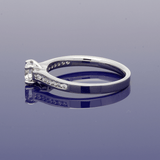 Platinum 0.41ct D SI1 Certificated Diamond Solitaire Ring with Diamond Set Shoulders