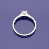 Platinum 0.41ct D SI1 Certificated Diamond Solitaire Ring with Diamond Set Shoulders