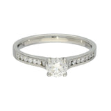 Platinum 0.41ct D SI1  Diamond Solitaire Engagement Ring with Diamond Shoulders