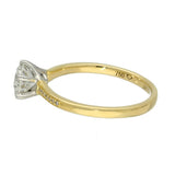 18ct Yellow Gold 0.90ct F VS2 Certificated Diamond Solitaire Ring with Diamond Set Shoulders