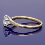 18ct Yellow Gold 0.90ct F VS2 Certificated Diamond Solitaire Ring with Diamond Set Shoulders