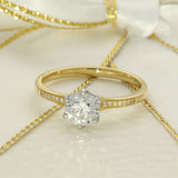 18ct Yellow Gold 0.90ct F VS2 Certificated Diamond Solitaire Ring with Diamond Set Shoulders