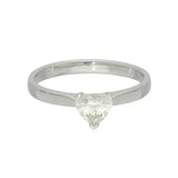 Platinum 0.57ct H SI2 Certificated Heart Cut Diamond 3 Claw Solitaire Ring