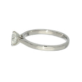 Platinum 0.57ct H SI2 Certificated Heart Cut Diamond 3 Claw Solitaire Ring