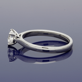 Platinum 0.57ct H SI2 Certificated Heart Cut Diamond 3 Claw Solitaire Ring